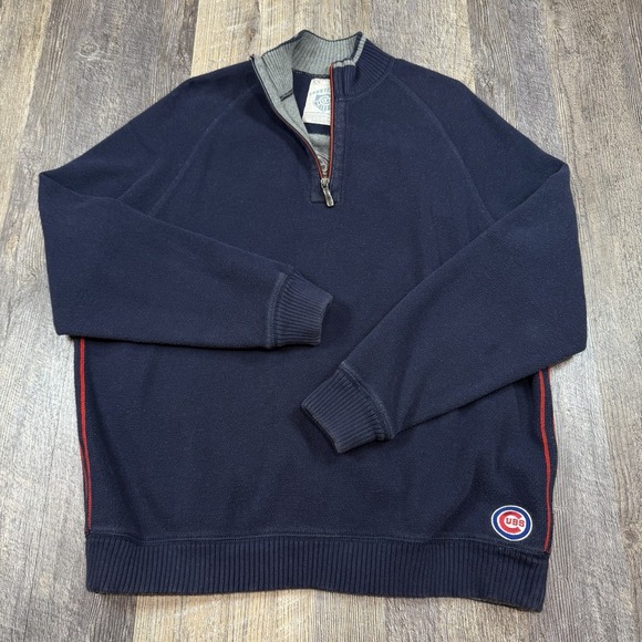 Tommy Bahama Other - Tommy Bahama Chicago Cubs 1/4 Zip Rain Check Sweater Mens Small Navy MLB Wrigley